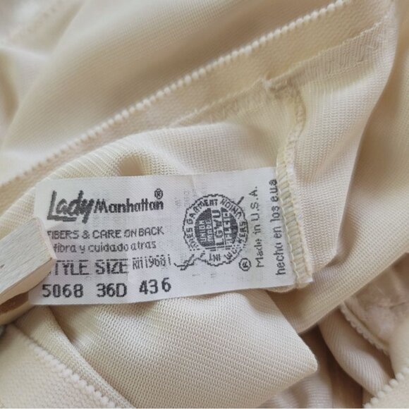 Lady Manhattan Girdle Tan 36D Shaper Adj Hook Eye Wirefree Style 5068 Vintage - Picture 7 of 8
